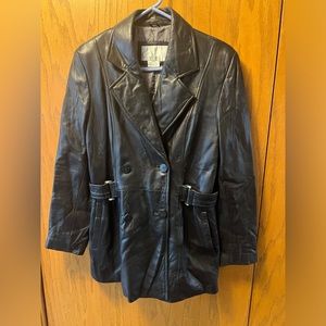 Nine West Black Leather Coat